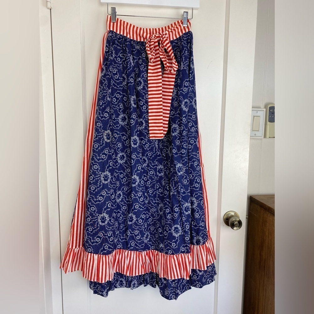 Vintage 70s Ellen Tracy Americana Maxi Skirt - Picture 2 of 7